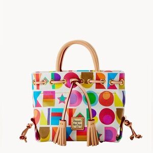 Dooney & Bourke Art Deco Small Tassel Tote Bag EUC